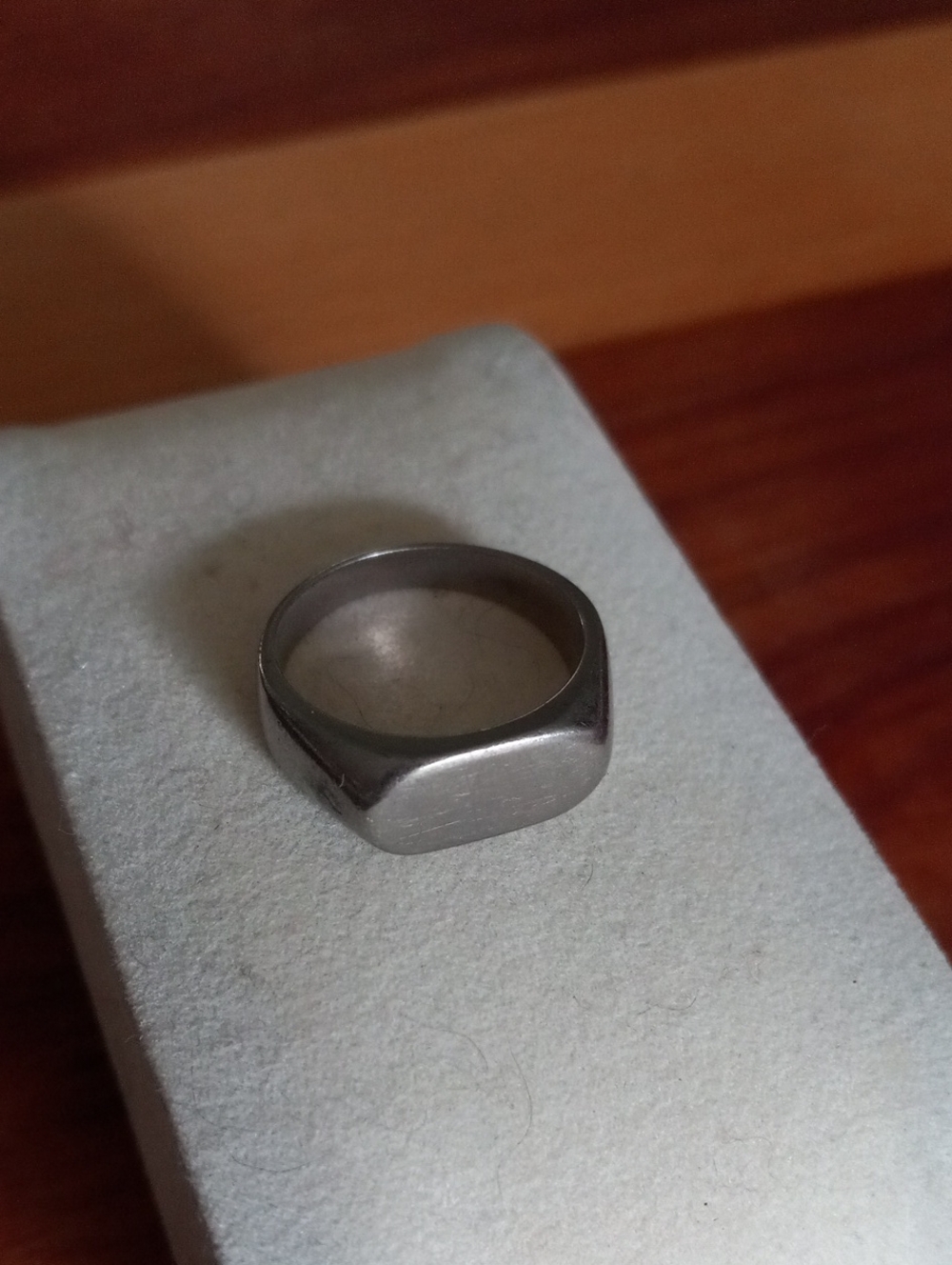 Minimalist Silver Signet Ring - Flat Top Blank Band